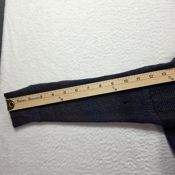 Autumn Cashmere Striped 100% Cashmere Crewneck Sweater Blue Grey Womens Medium - Picture 10 of 10